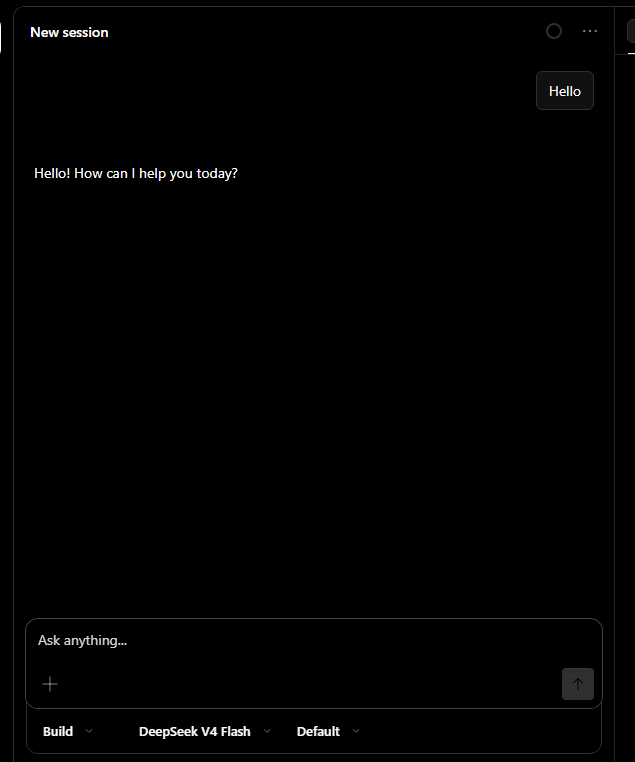 OpenCode Desktop chat active with OffRail